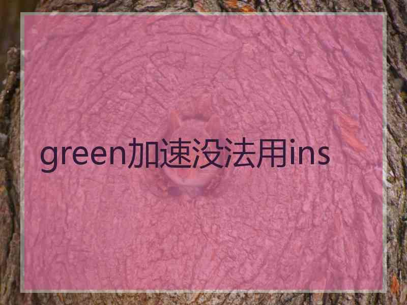 green加速没法用ins