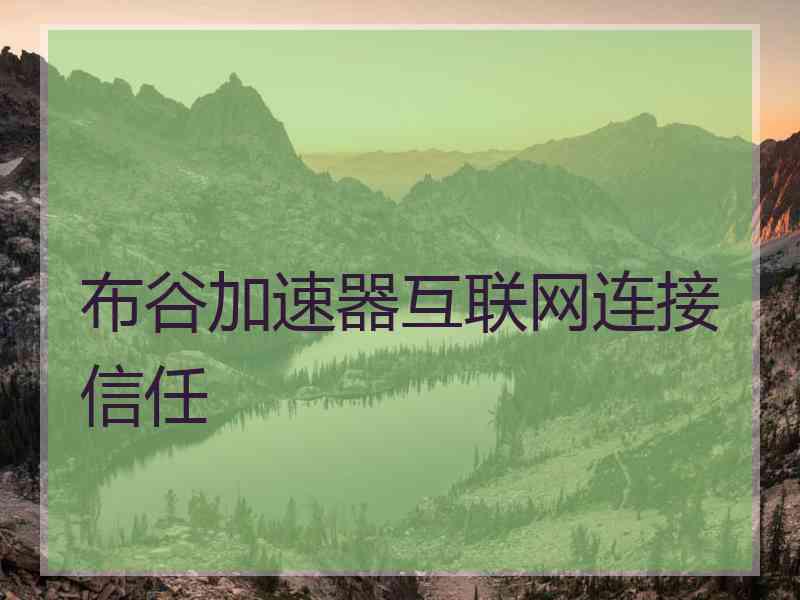 布谷加速器互联网连接信任